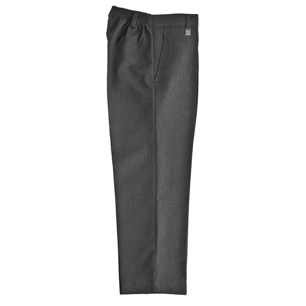 Standard Fit Grey Zip Up Flat Front Trouser by Zeco - Scallywagz Schoolwear